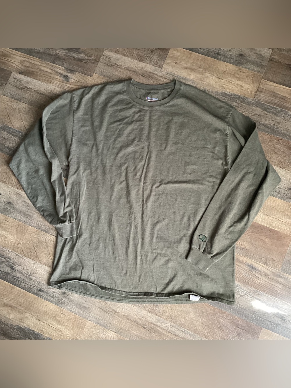 Champion Olive Long Sleeve Crew Tee